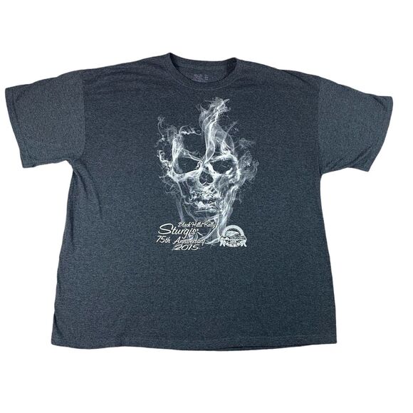 Fruit of the Loom Other - Sturgis Bike Week 2015 T-shirt 2XL  All over Skull Biker North Dakota Gray
